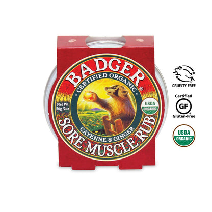 Badger Sore Muscle Rub Tin, Cayenne & Ginger, 2 oz (1 Pack) - dailyvitalstore