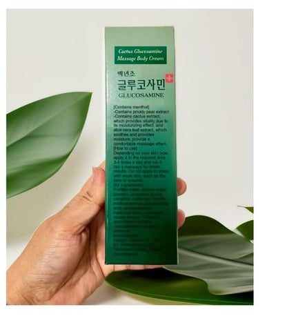 Baeknyencho Glucosamine Body Massage Cream 150ml x 2 EA. Fragrance-Free & Paraben Free. Natural Gel for Massage Therapy - dailyvitalstore
