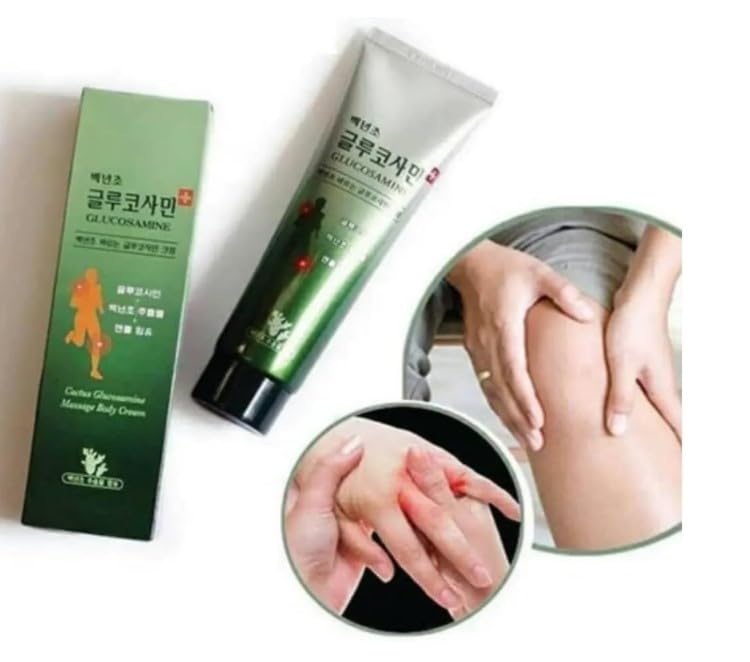 Baeknyencho Glucosamine Body Massage Cream 150ml x 2 EA. Fragrance-Free & Paraben Free. Natural Gel for Massage Therapy - dailyvitalstore