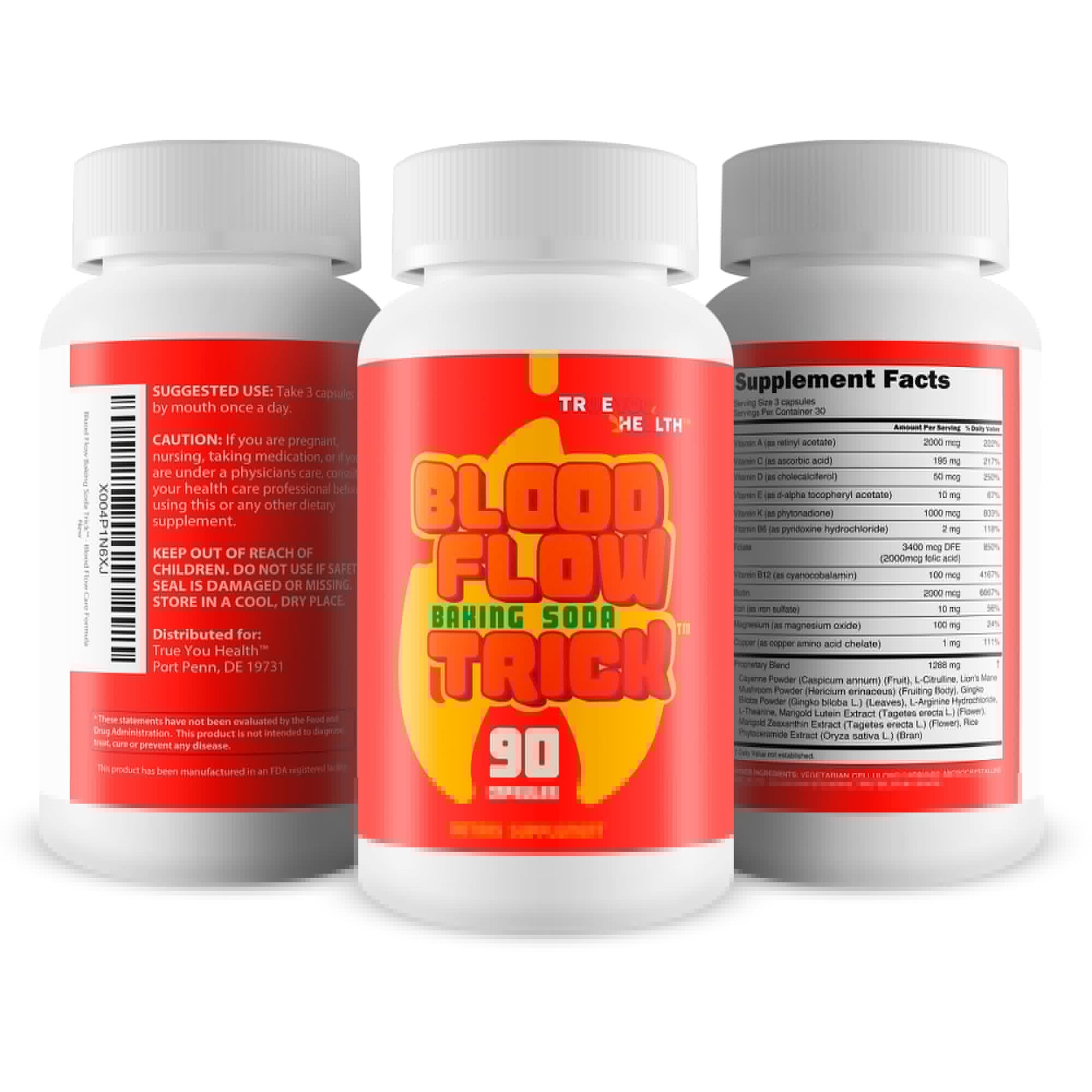 Baking Soda Trick for Men - Our Best Blood Flow Pills - Male Circulation Supplement for Advanced Blood Flow Care - Natural Circulation Supplements - Blood Circulation Supplements for Men - dailyvitalstore
