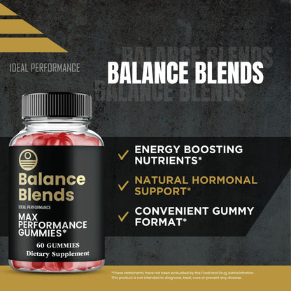Balance Blends Gummies, Balance Blends Male Performance Gummies, Maximum Strength, All Natural Supplement for Energy, Stamina & Performance, Advanced Formula BalanceBlends Support Reviews (3 Pack) - dailyvitalstore