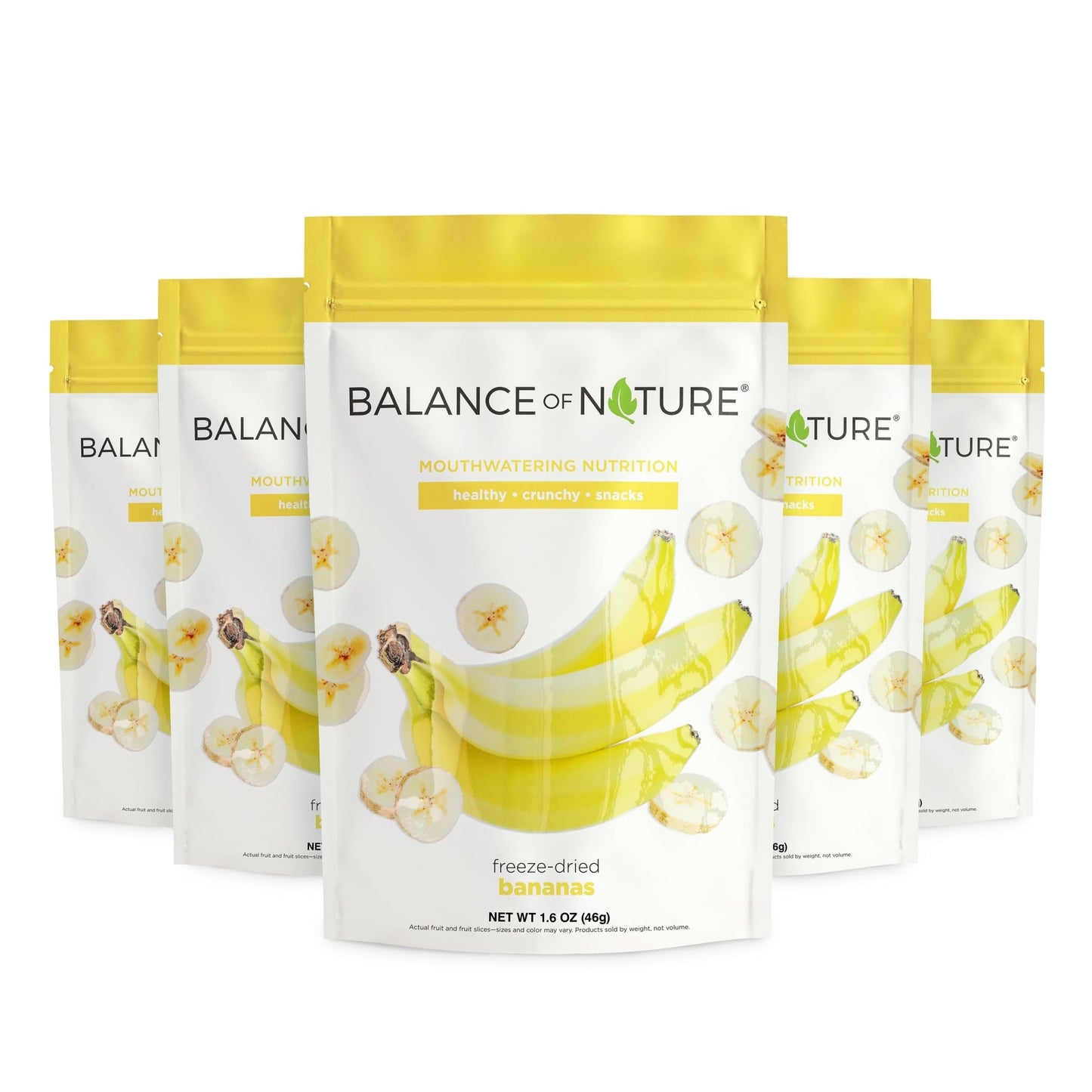 Balance of Nature Freeze-Dried Bananas (5 Pack) – 100% Real Fruit, Crunchy Banana Slices, Healthy Snack, Mouthwatering Nutrition, Gluten-Free, Vegan, No Sugar Added, Five 1.6 oz Bags - dailyvitalstore