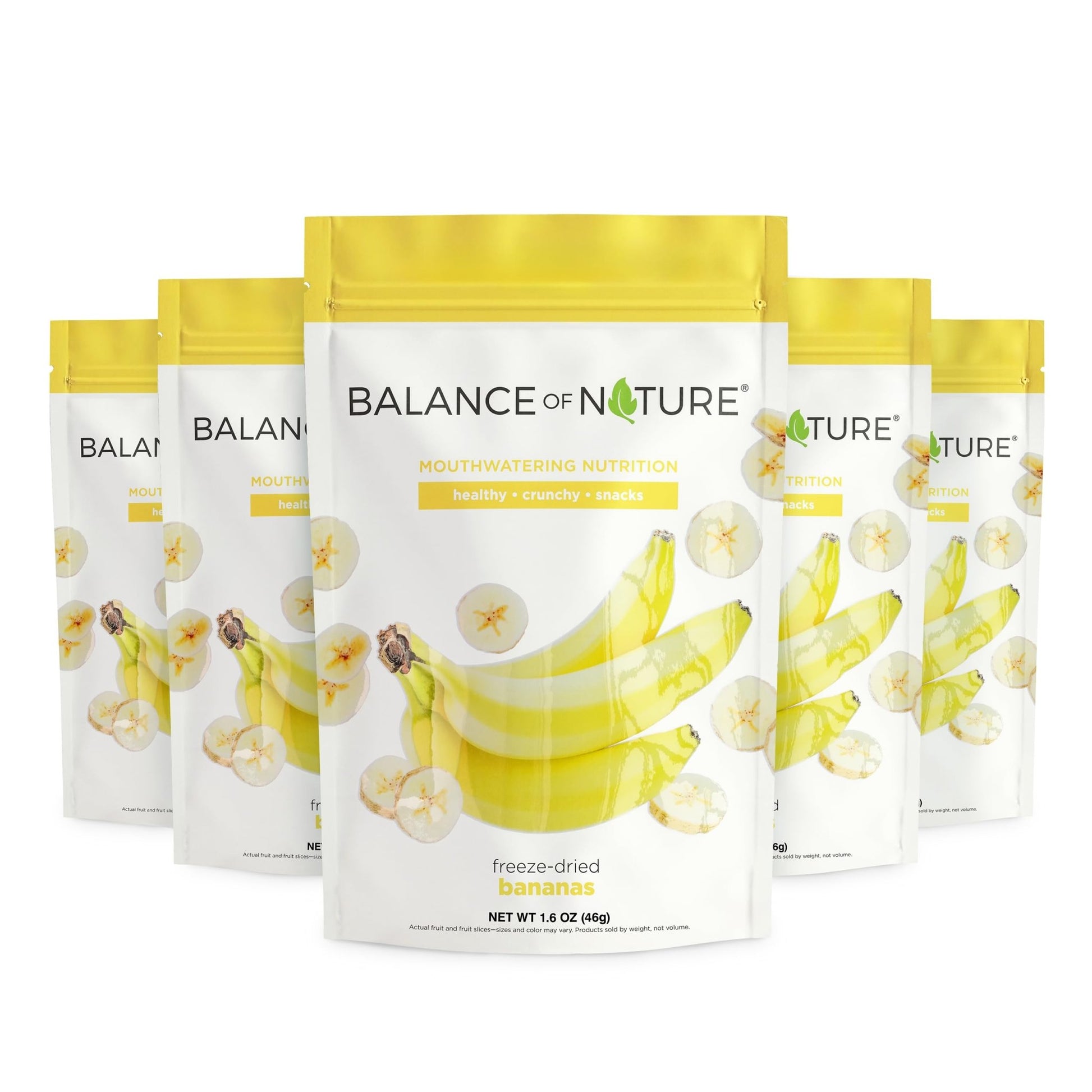 Balance of Nature Freeze-Dried Bananas (5 Pack) – 100% Real Fruit, Crunchy Banana Slices, Healthy Snack, Mouthwatering Nutrition, Gluten-Free, Vegan, No Sugar Added, Five 1.6 oz Bags - dailyvitalstore