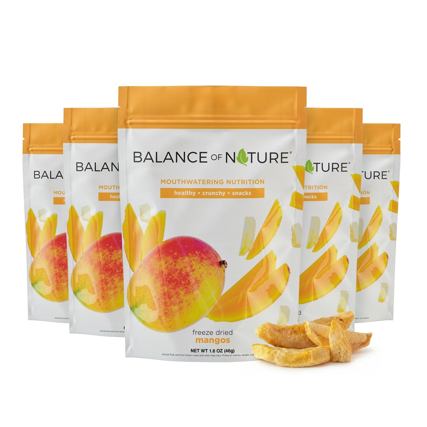 Balance of Nature Freeze-Dried Mangos (5 Pack) – 100% Real Fruit, Crunchy Mango Slices, Healthy Snack, Mouthwatering Nutrition, Gluten-Free, Vegan, No Sugar Added, Five 1.6 oz Bags - dailyvitalstore