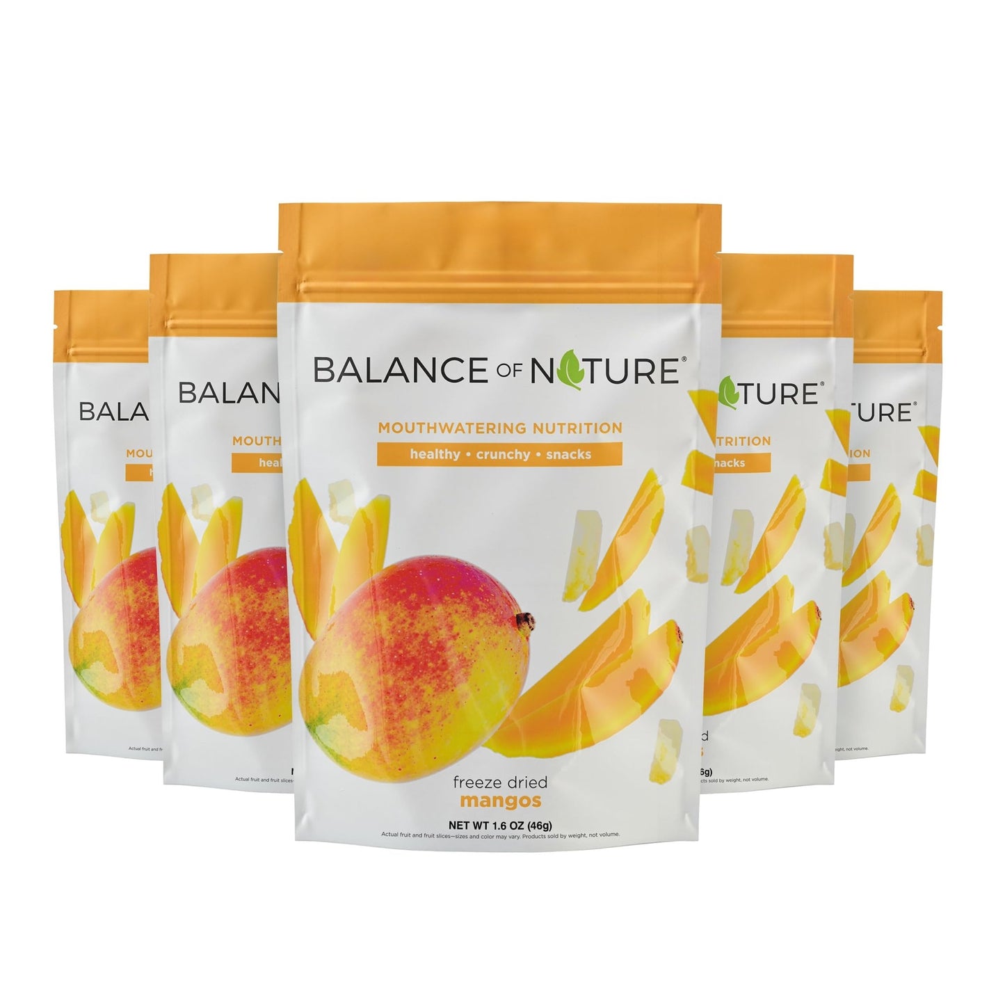 Balance of Nature Freeze-Dried Mangos (5 Pack) – 100% Real Fruit, Crunchy Mango Slices, Healthy Snack, Mouthwatering Nutrition, Gluten-Free, Vegan, No Sugar Added, Five 1.6 oz Bags - dailyvitalstore