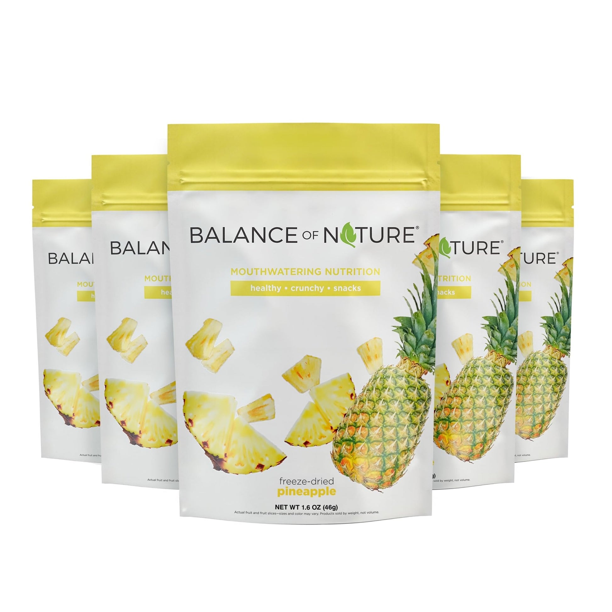 Balance of Nature Freeze-Dried Pineapples (5 Pack) – 100% Real Fruit, Crunchy Pineapple Slices, Healthy Snack, Mouthwatering Nutrition, Gluten-Free, Vegan, No Sugar Added, Five 1.6 oz Bags - dailyvitalstore