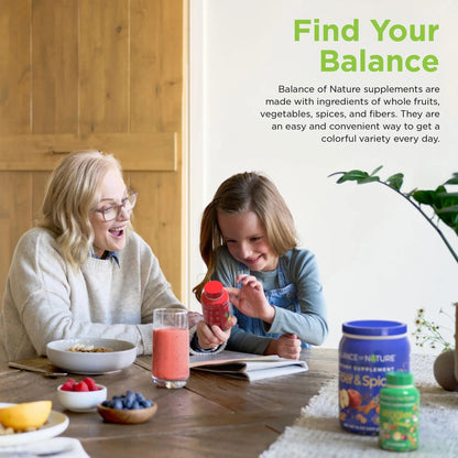 Balance of Nature Fruits & Veggies Supplements - Whole Fruit and Vegetable Ingredients for Women, Men, and Kids - 90 Fruits Capsules, 90 Veggies Capsules - 1 Set - dailyvitalstore