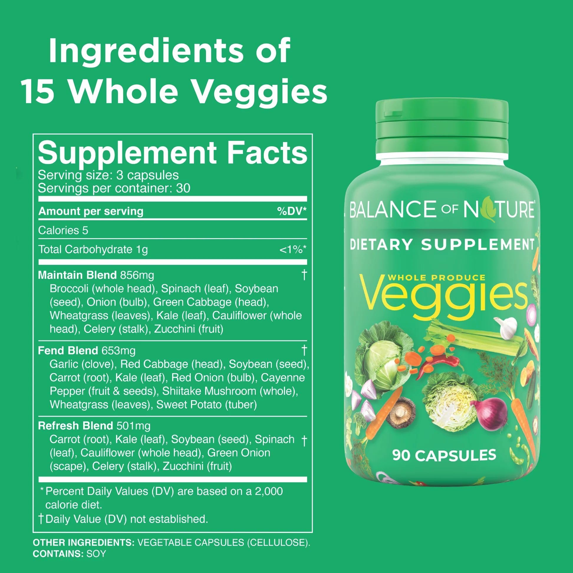 Balance of Nature Whole Veggies Supplement with Superfood Vegetables - dailyvitalstore
