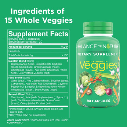Balance of Nature Whole Veggies Supplement with Superfood Vegetables - dailyvitalstore