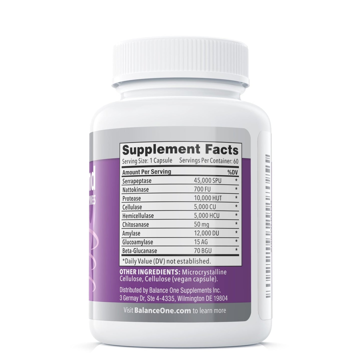 Balance ONE Biofilm Disruptor – Proteolytic Enzymes & Defense Supplement with Serrapeptase & Nattokinase – Systemic & Digestive Support – 60 Capsules, 2 Month Supply – for Women & Men – SerraDefend - dailyvitalstore