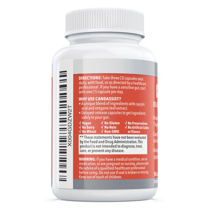 Balance ONE Candida Cleanse & Yeast Support Complex – Caprylic Acid, Undecylenic Acid, Berberine & Oregano Leaf – Gut Flora Balance for Women & Men - dailyvitalstore