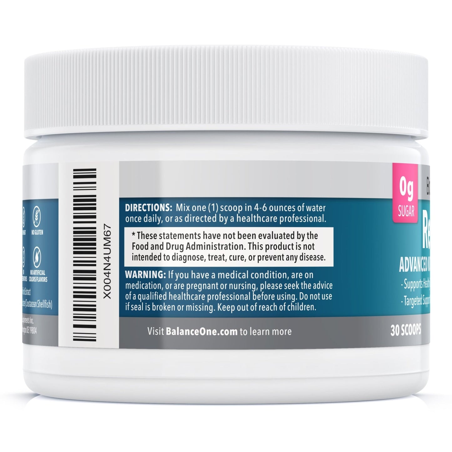 Balance ONE L-Glutamine Powder & Zinc Carnosine Supplement – Leaky Gut Repair Formula with Slippery Elm, DGL Licorice, Marshmallow & Aloe Vera - dailyvitalstore