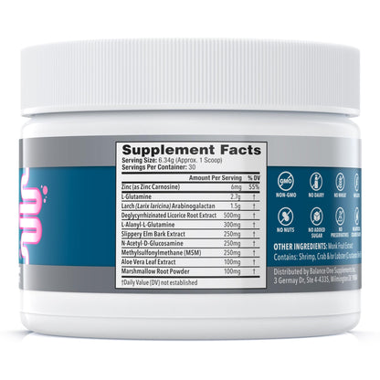 Balance ONE L-Glutamine Powder & Zinc Carnosine Supplement – Leaky Gut Repair Formula with Slippery Elm, DGL Licorice, Marshmallow & Aloe Vera - dailyvitalstore
