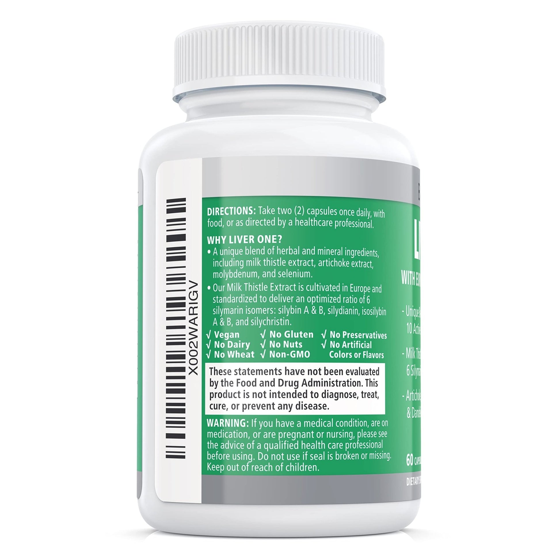 Balance ONE Liver Support Supplement with Milk Thistle, Molybdenum, Dandelion Root & Choline – Liver Health, Detox Pathway & Antioxidant Support – Vegan Capsules, 1 Month Supply – Liver One - dailyvitalstore
