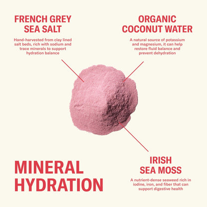 Ballerina Farm Farmer Hydrate, Daily Electrolytes Powder, Raspberry Lemonade, Hydration Drink Mix with Organic Coconut Water, Irish Sea Moss, Sea Salt, Prebiotic Fiber, No Added Sugar, 25 Servings - dailyvitalstore