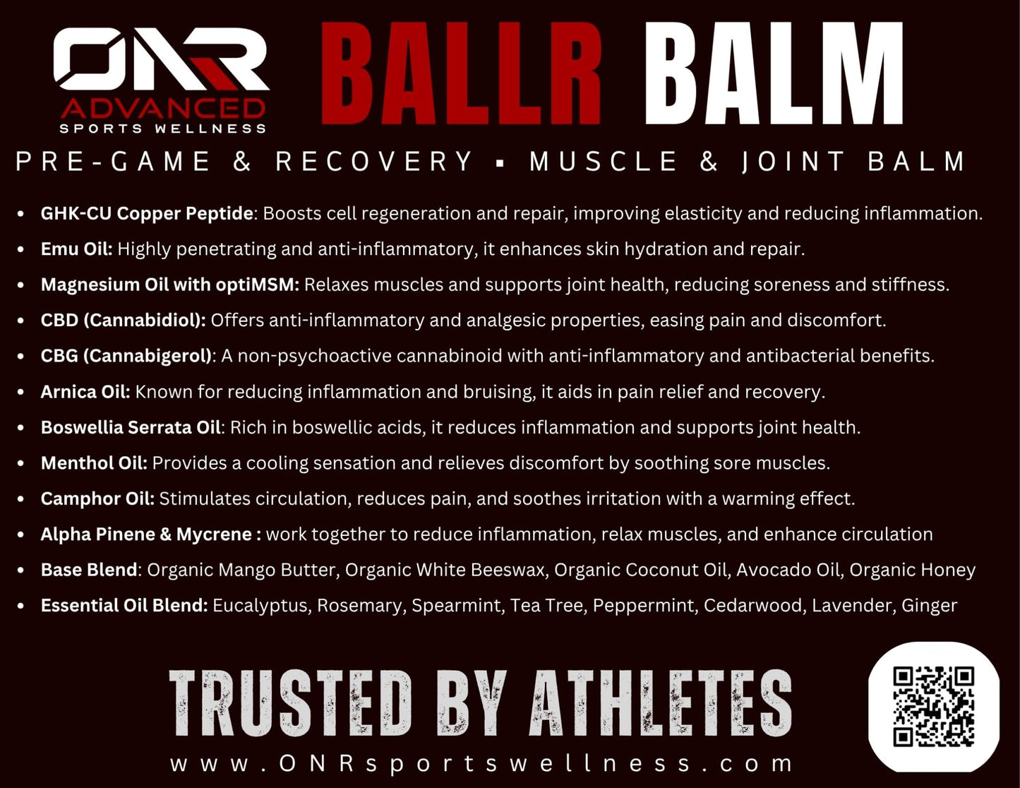 BALLR Balm – Fast-Acting Natural Pain Relief & Muscle Recovery | Trusted by Athletes, Clean Ingredients, 2 oz - dailyvitalstore