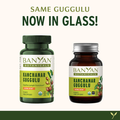 Banyan Botanicals Kanchanar Guggulu Tablets – Organic Lymph Supplement with Guggulu Resin – Promotes the Healthy Elimination of Natural Toxins* – 90 Tablets – Non-GMO Sustainably Sourced Vegan - dailyvitalstore