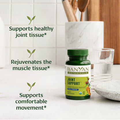Banyan Botanicals Organic Joint Support–Advanced Mobility & Flexibility Supplement with Boswellia,Guggulu Resin & Turmeric–Natural Lubrication for Cartilage, Bones & Muscles-90 Tablets-USDA Organic - dailyvitalstore