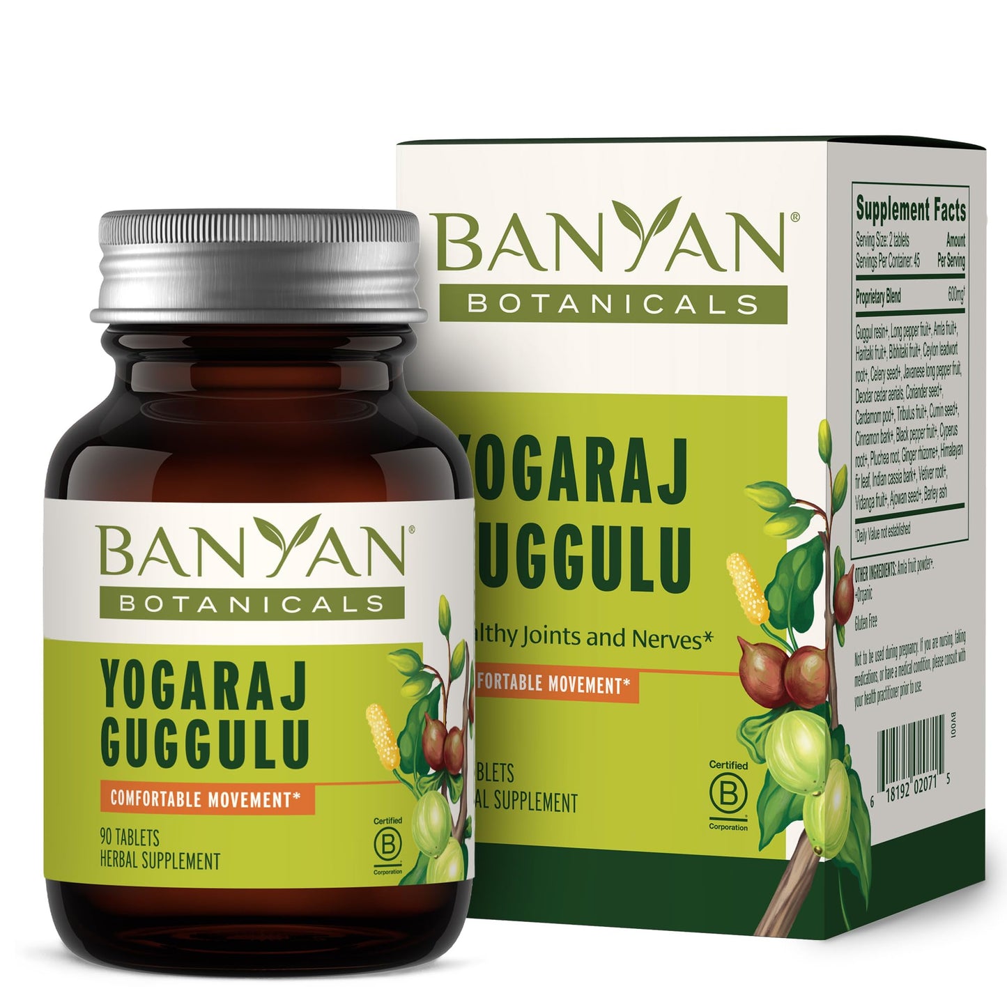 Banyan Botanicals Organic Yogaraj Guggulu – Joint Support & Mobility Supplement – Ayurvedic Herbal Blend for Flexibility, Neuromuscular Comfort – Deep Systemic Detox – 90 Tablets – USDA Organic* - dailyvitalstore