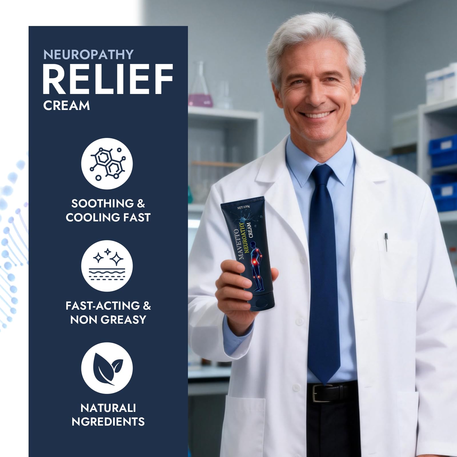 Bare Basics MAVETTO Neuropathy Relief Cream, Neurosoothe Formula Nerve Cream, Contains Capsaicin, Arnica, Menthol, MSM and Glucosamine, Improve Joint Discomfort, Increase Mobility (2pcs) - dailyvitalstore
