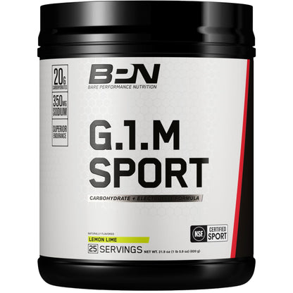 BARE PERFORMANCE NUTRITION, BPN G.1.M Go One More Sport, Endurance Training Fuel, Superior Carbohydrate & Electrolytes Powder Formula, Reduce Fatigue, Lemon Lime, 25 Servings - dailyvitalstore