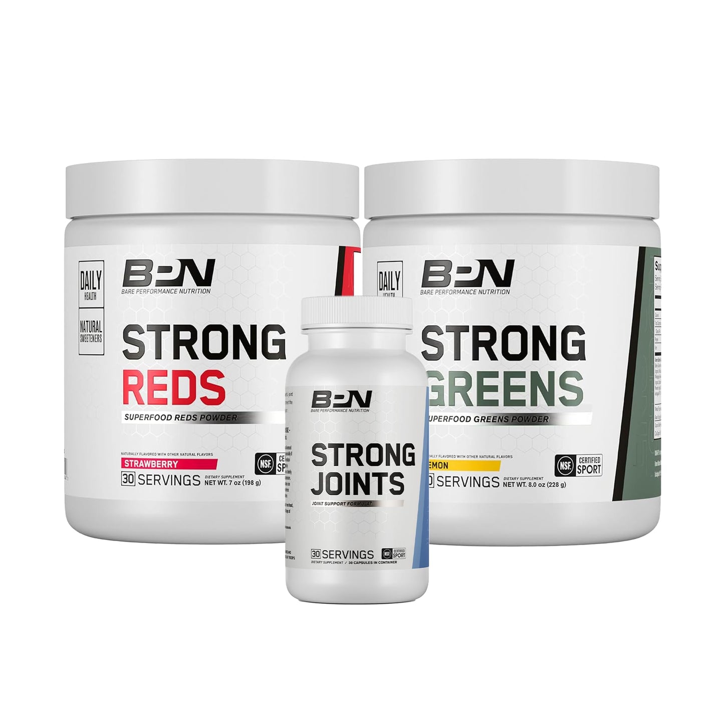 BARE PERFORMANCE NUTRITION BPN Health & Wellness Bundle, Strong Reds, Strong Greens Lemon, Strong Joints - dailyvitalstore