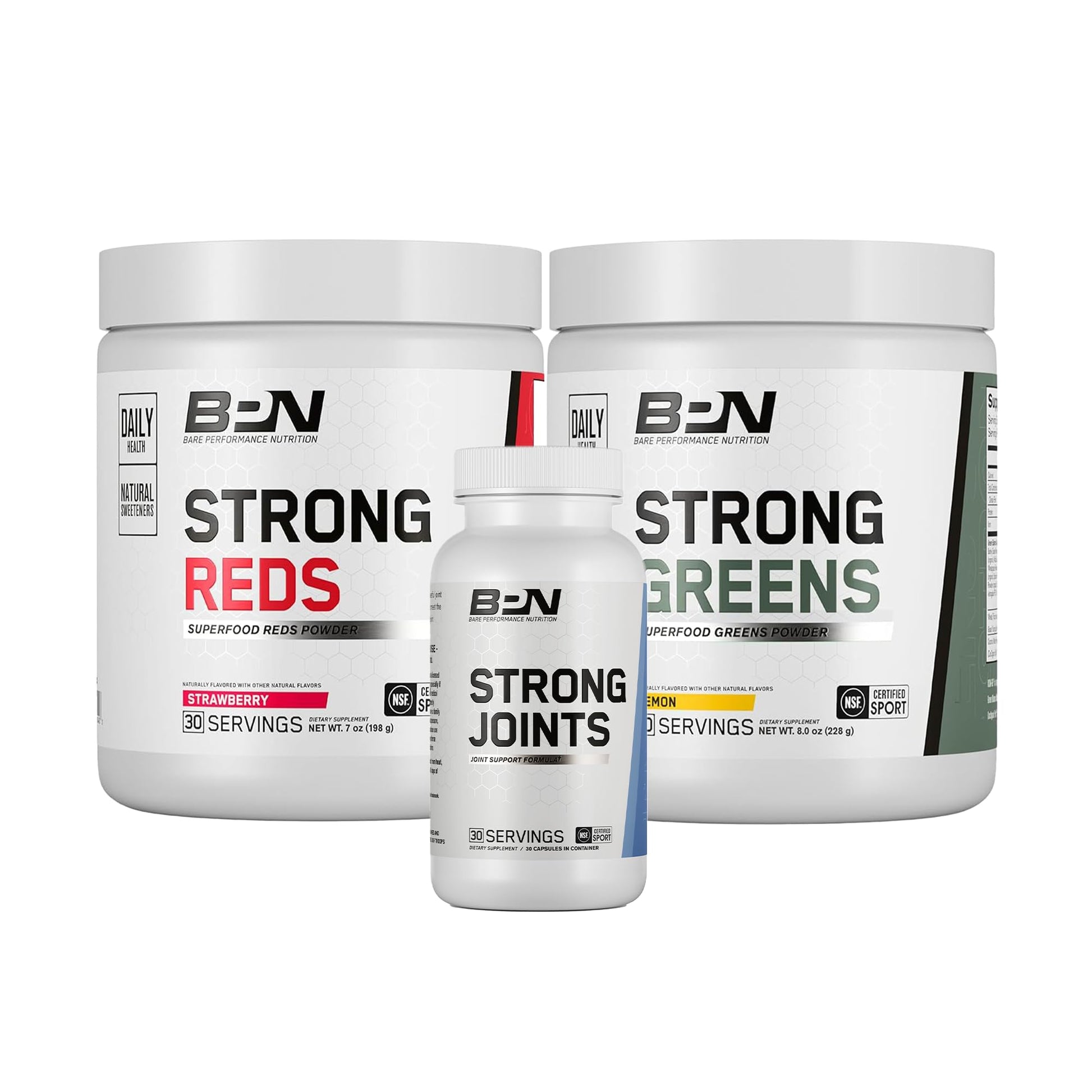 BARE PERFORMANCE NUTRITION BPN Health & Wellness Bundle, Strong Reds, Strong Greens Lemon, Strong Joints - dailyvitalstore