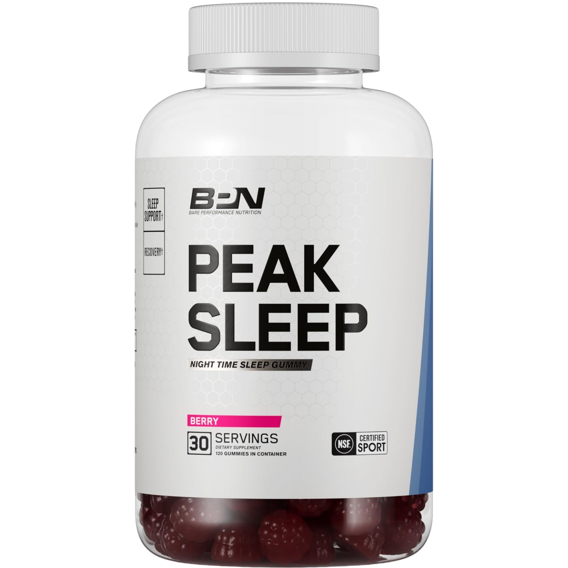 BARE PERFORMANCE NUTRITION, BPN Peak Sleep Gummy, Sleep Aid & Recovery Support Supplement, 30 Servings, Berry - dailyvitalstore