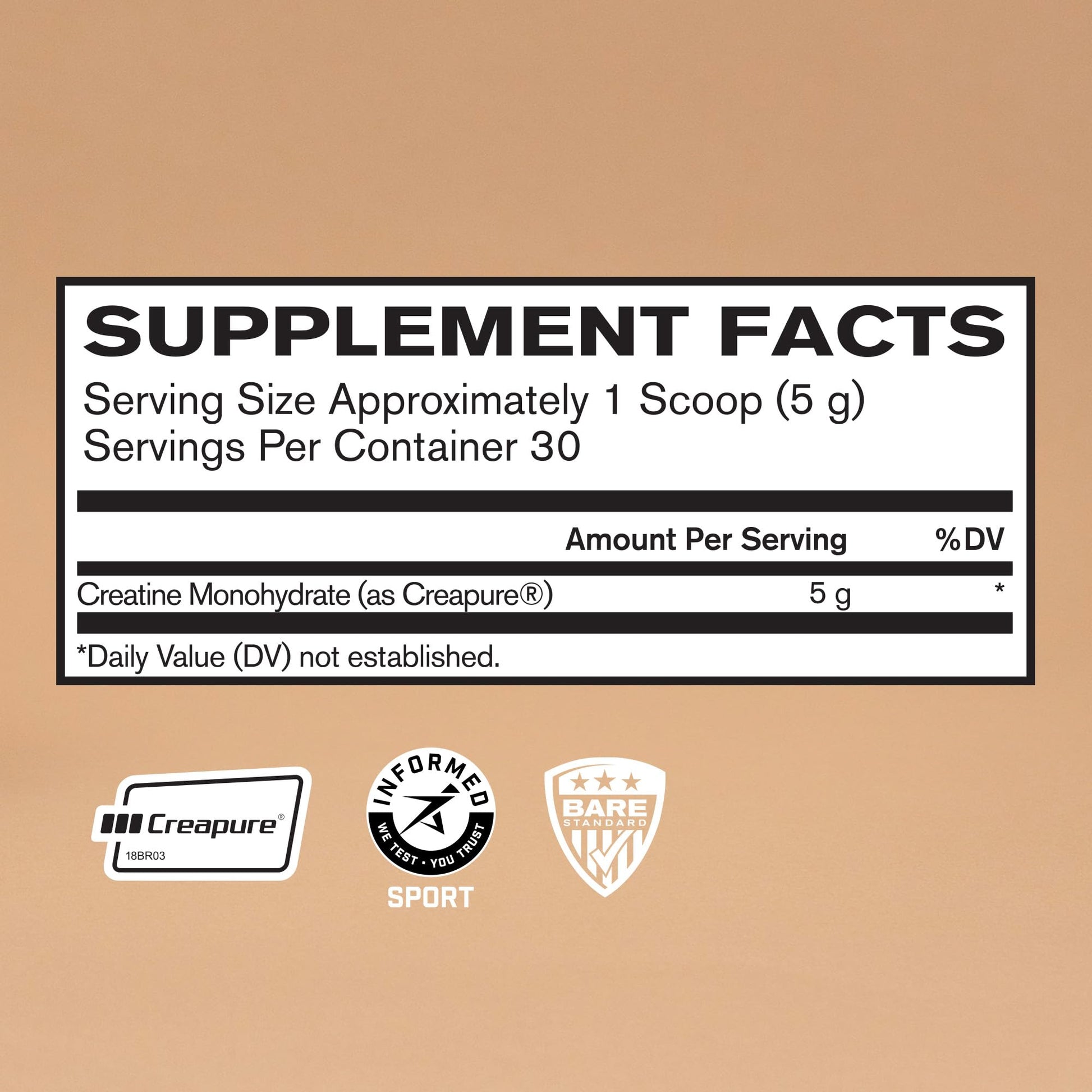 BARE PERFORMANCE NUTRITION, BPN Pure Creatine Monohydrate Powder by Creapure, 5g of Creatine per Serving, Supports Muscle Growth - dailyvitalstore