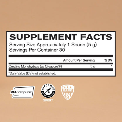 BARE PERFORMANCE NUTRITION, BPN Pure Creatine Monohydrate Powder by Creapure, 5g of Creatine per Serving, Supports Muscle Growth - dailyvitalstore