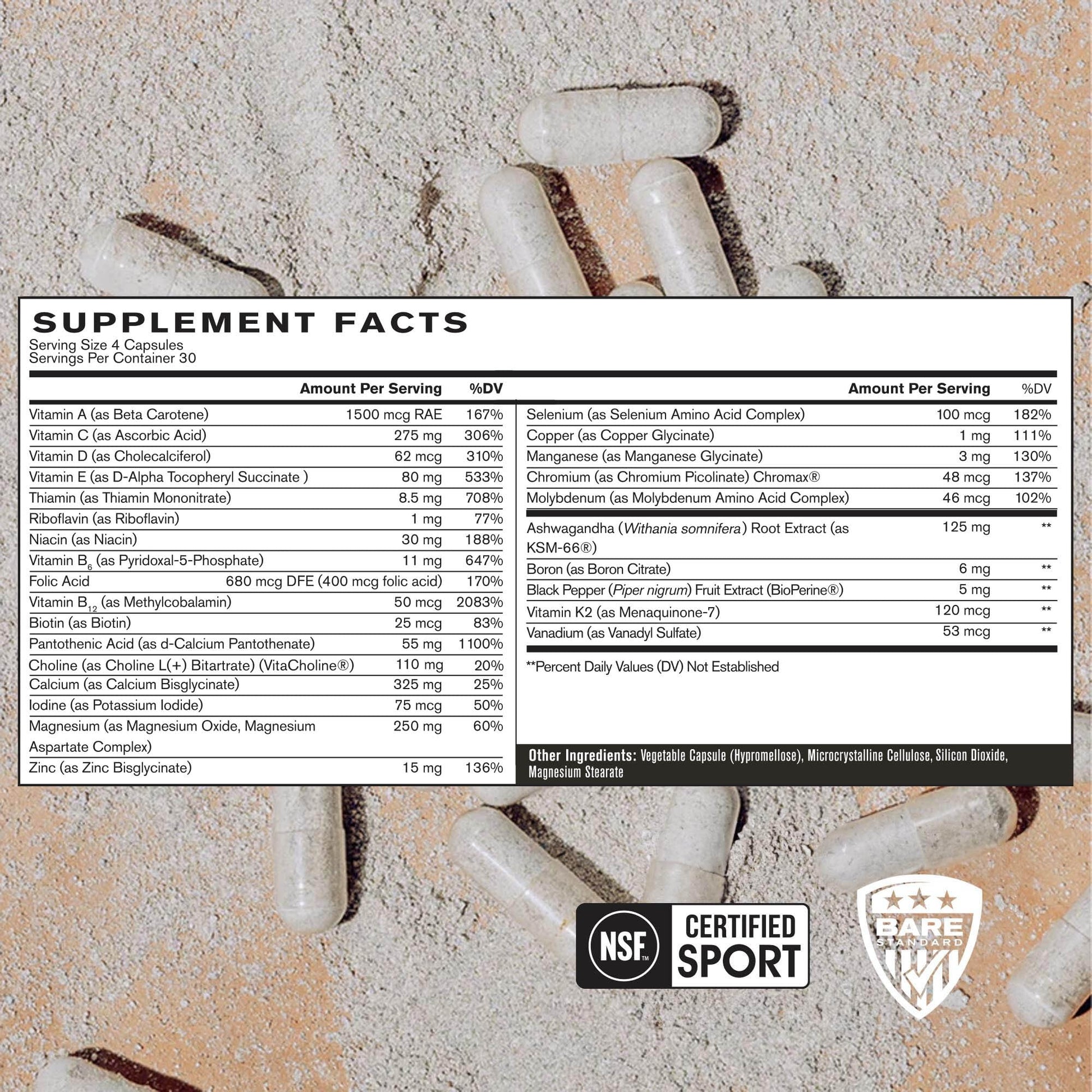 BARE PERFORMANCE NUTRITION, BPN Strong Multi-Vitamin, Foundational Health, Improved Mood and Sleep, Adaptogens, Improved Cognitive Health - dailyvitalstore