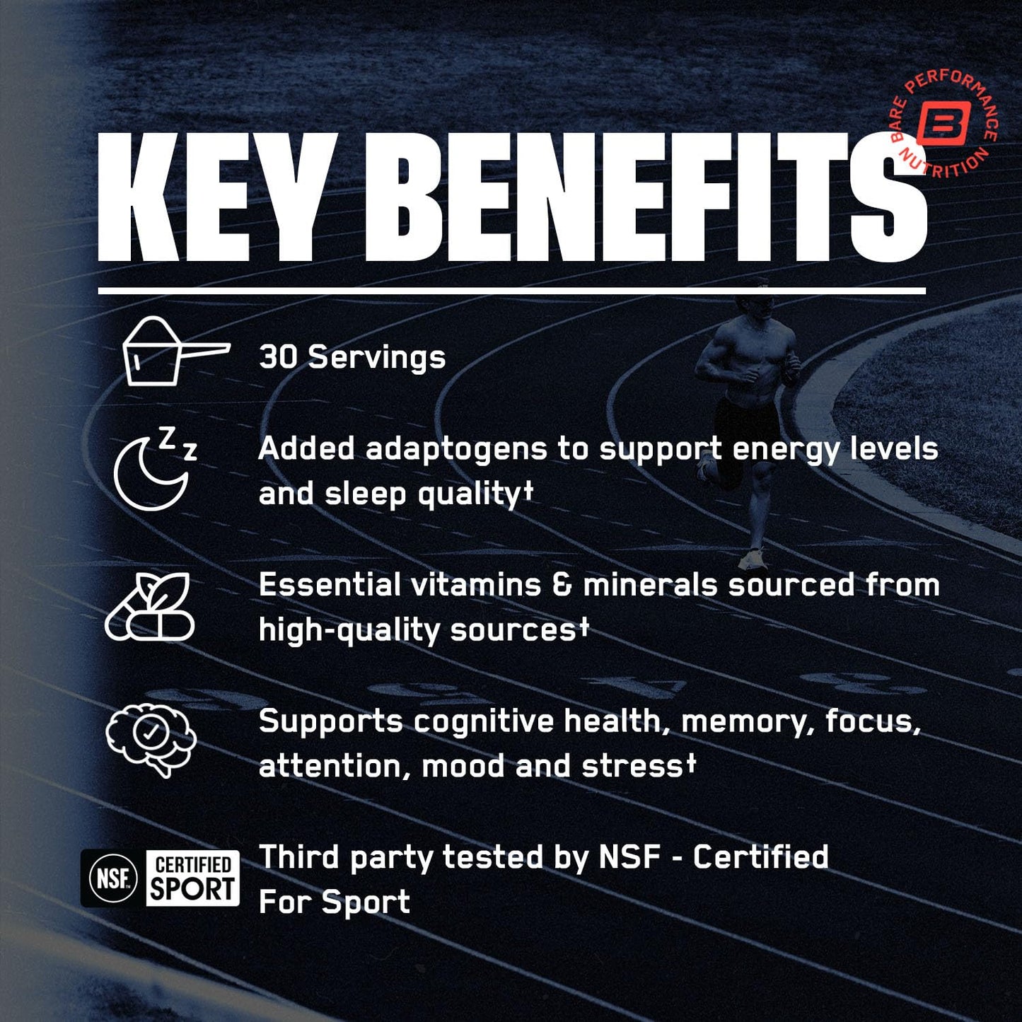 BARE PERFORMANCE NUTRITION, BPN Strong Multi-Vitamin, Foundational Health, Improved Mood and Sleep, Adaptogens, Improved Cognitive Health - dailyvitalstore