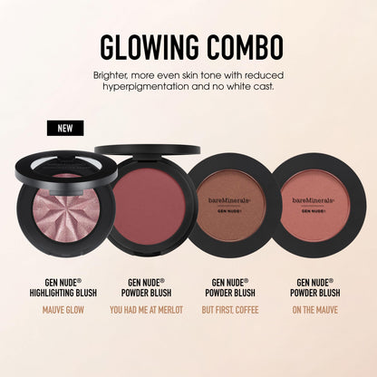 bareMinerals Gen Nude Highlighting Blush, Mauve Glow, Vegan, Cruelty-Free & Dermatologist-Tested - dailyvitalstore