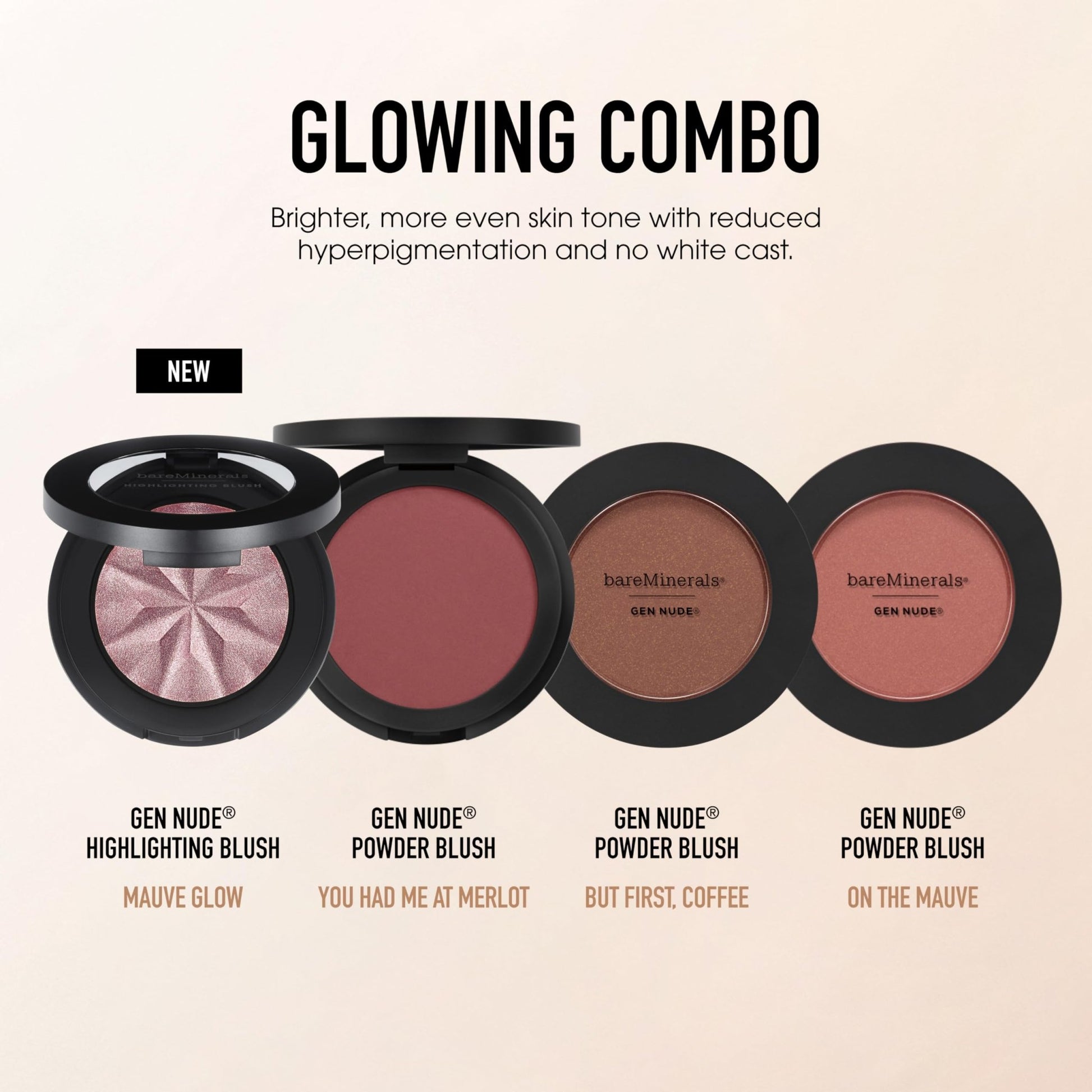 bareMinerals Gen Nude Powder Blush, On the Mauve, Vegan, Cruelty-Free & Dermatologist-Tested - dailyvitalstore