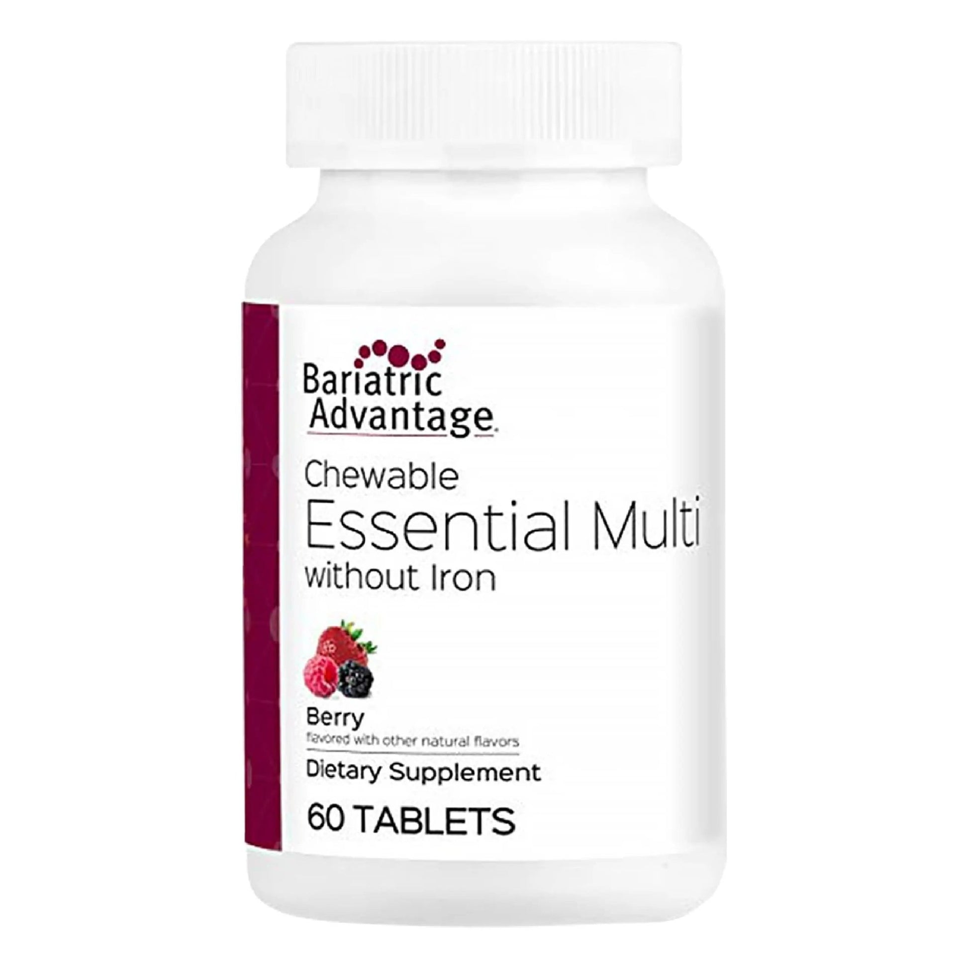 Bariatric Advantage Chewable Essential Multivitamin Without Iron - 200 DV of Key Nutrients - Trace Mineral Support - dailyvitalstore