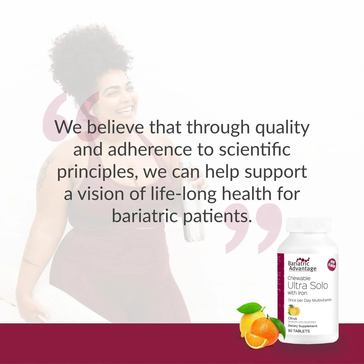 Bariatric Advantage Chewable Ultra Solo with Iron - Once-Per-Day Daily Multivitamin - for Bariatric Surgery Patients - Thiamin, Vitamin A & More - dailyvitalstore