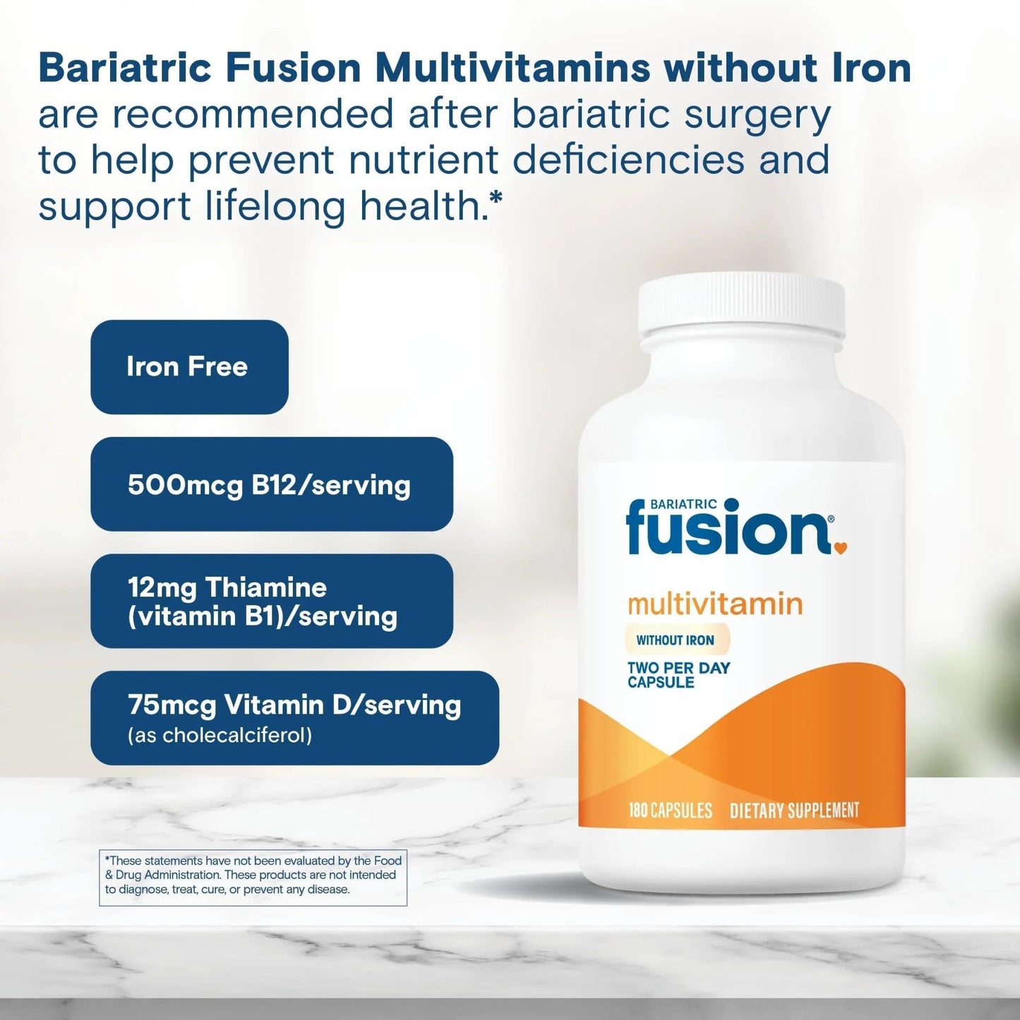 Bariatric Fusion Bariatric Multivitamin Without Iron | Post Bariatric Surgery Patients | Iron Free Bariatric Vitamin - dailyvitalstore