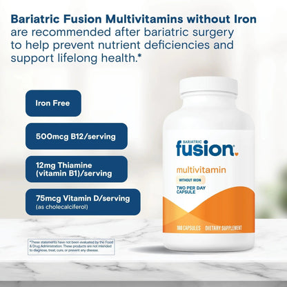 Bariatric Fusion Bariatric Multivitamin Without Iron | Post Bariatric Surgery Patients | Iron Free Bariatric Vitamin - dailyvitalstore