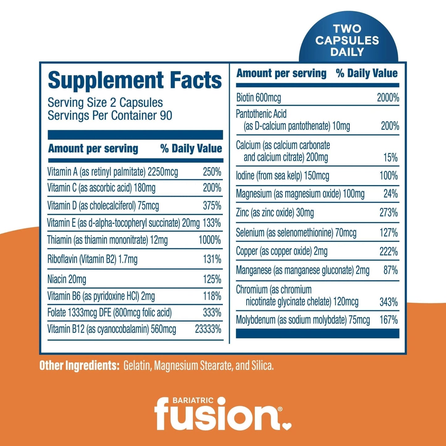 Bariatric Fusion Bariatric Multivitamin Without Iron | Post Bariatric Surgery Patients | Iron Free Bariatric Vitamin - dailyvitalstore