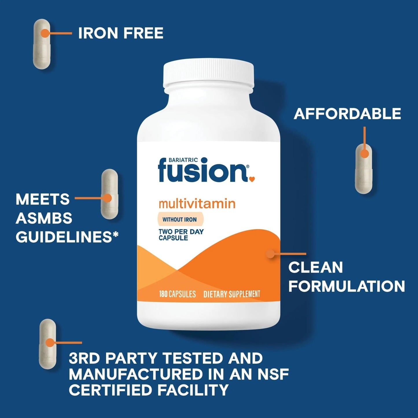 Bariatric Fusion Bariatric Multivitamin Without Iron | Post Bariatric Surgery Patients | Iron Free Bariatric Vitamin - dailyvitalstore
