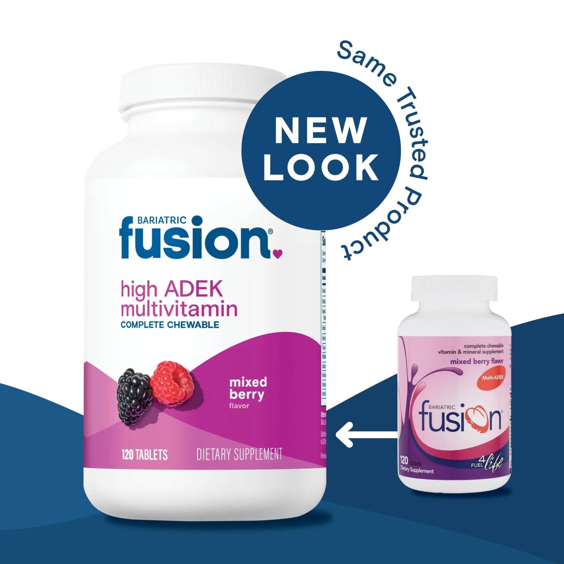 Bariatric Fusion Chewable Multivitamin with High ADEK Vitamins | Multi for Duodenal Switch Patients | Mixed Berry Flavored Tablets | - dailyvitalstore