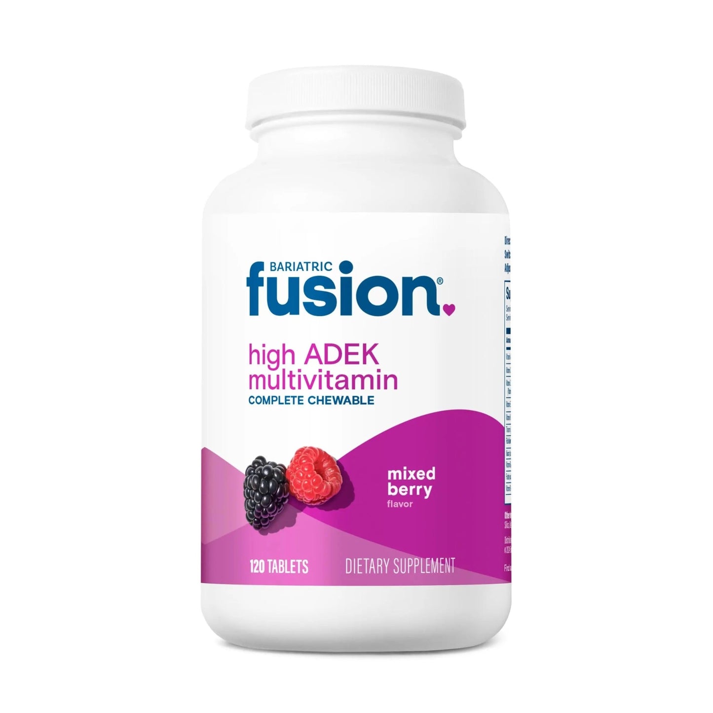 Bariatric Fusion Chewable Multivitamin with High ADEK Vitamins | Multi for Duodenal Switch Patients | Mixed Berry Flavored Tablets | - dailyvitalstore