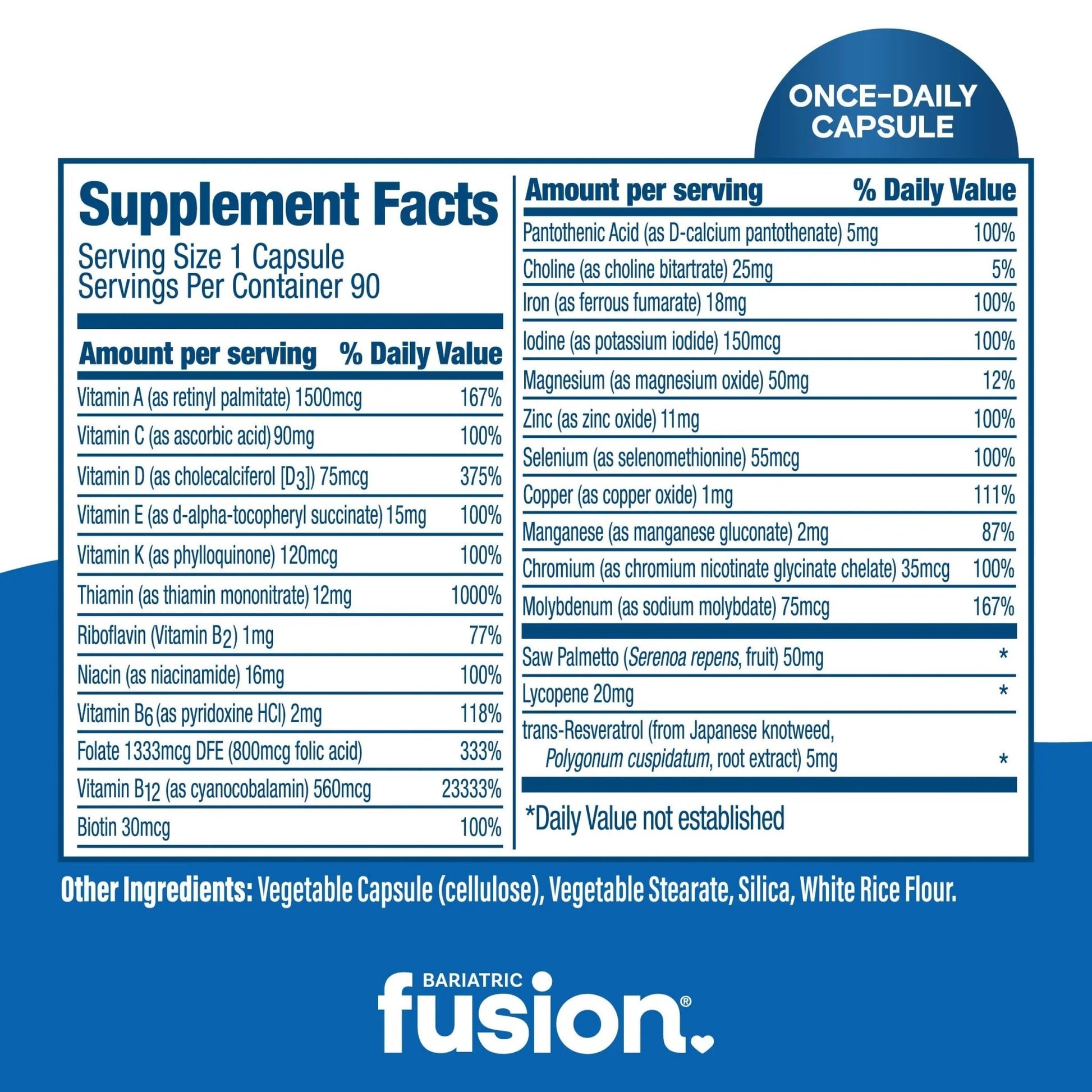 Bariatric Fusion One Per Day Bariatric Multivitamin with Iron for Men | with Prostate and Heart Support Vitamins* | - dailyvitalstore