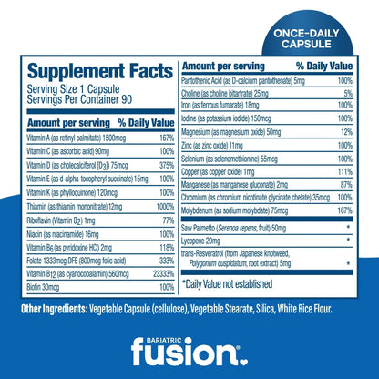 Bariatric Fusion One Per Day Bariatric Multivitamin with Iron for Men | with Prostate and Heart Support Vitamins* | - dailyvitalstore