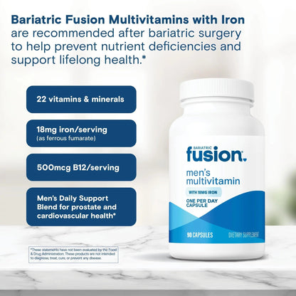 Bariatric Fusion One Per Day Bariatric Multivitamin with Iron for Men | with Prostate and Heart Support Vitamins* | - dailyvitalstore