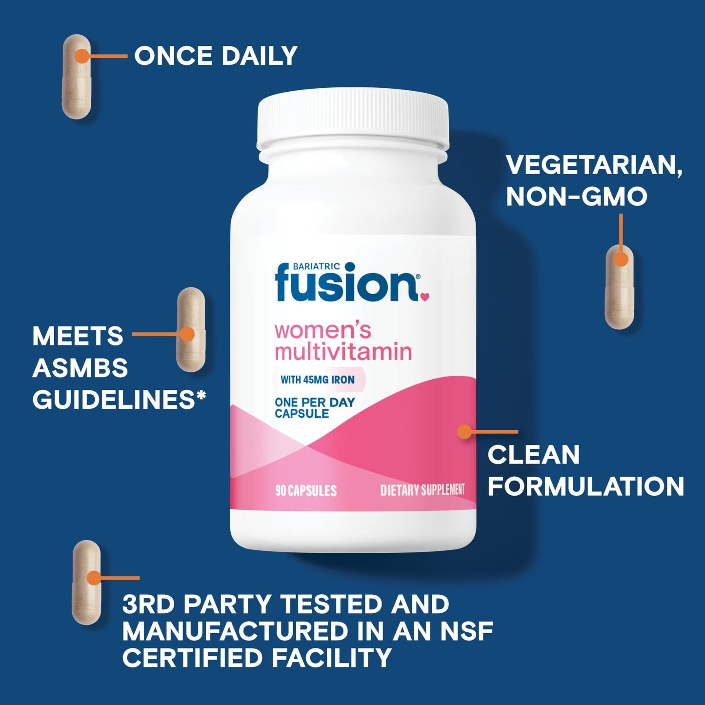 Bariatric Fusion One Per Day Bariatric Multivitamin with Iron for Women | with Hair and Nails Vitamin Blend | Gastric Bypass - dailyvitalstore