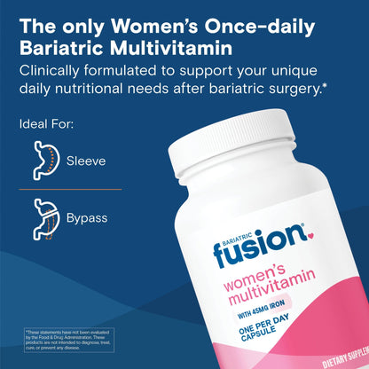 Bariatric Fusion One Per Day Bariatric Multivitamin with Iron for Women | with Hair and Nails Vitamin Blend | Gastric Bypass - dailyvitalstore