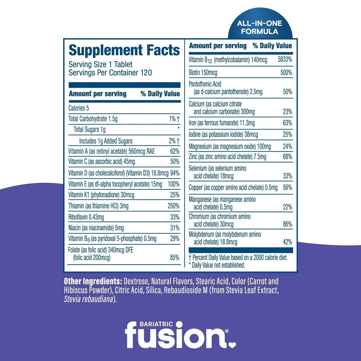 Bariatric Fusion Very Berry Complete Chewable Bariatric Multivitamin with Iron and Vitamin K for Bariatric Surgery Patients Including - dailyvitalstore