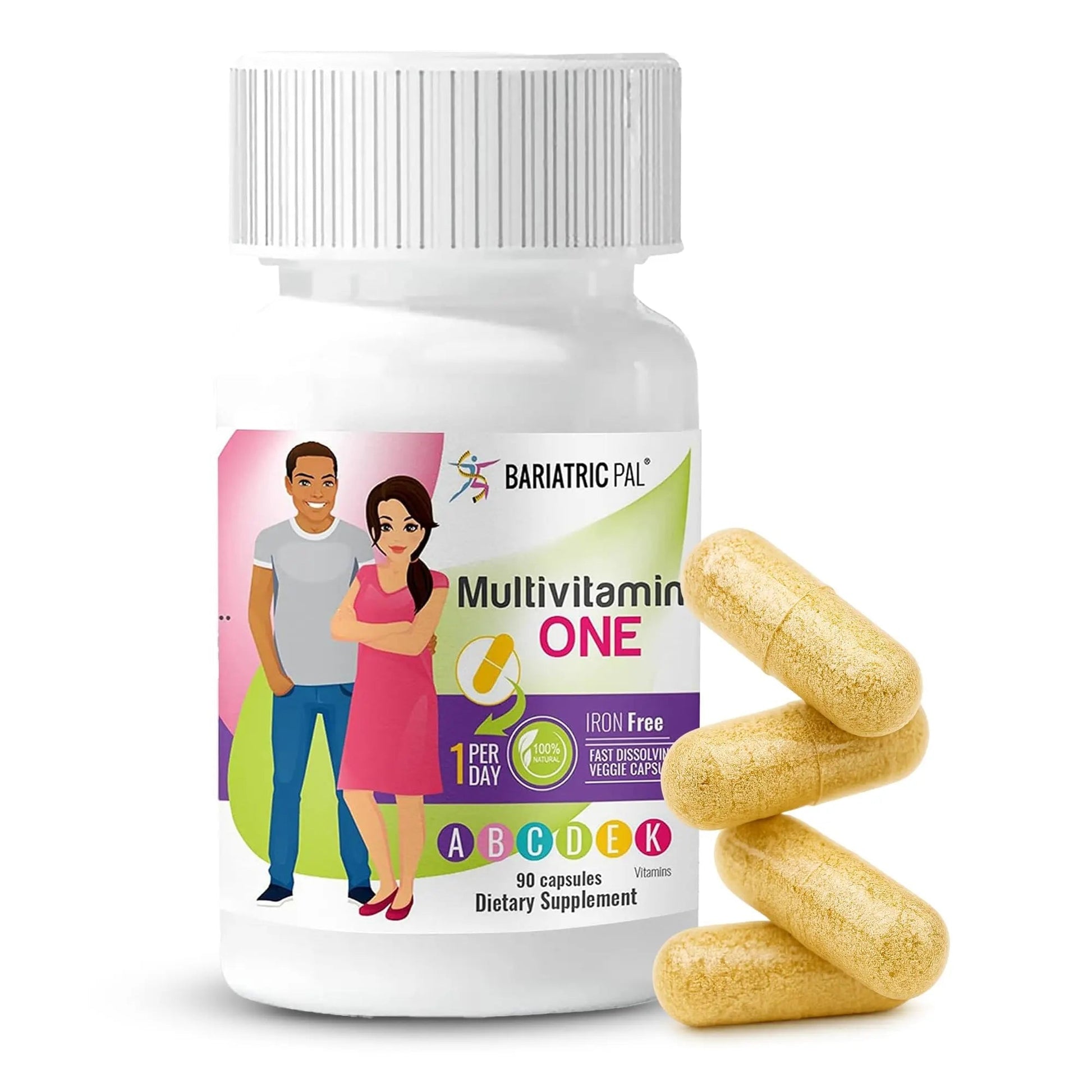 BariatricPal Multivitamin ONE 1 per Day! Bariatric Multivitamin Capsule Iron Free | Easy to Swallow Capsule | - dailyvitalstore