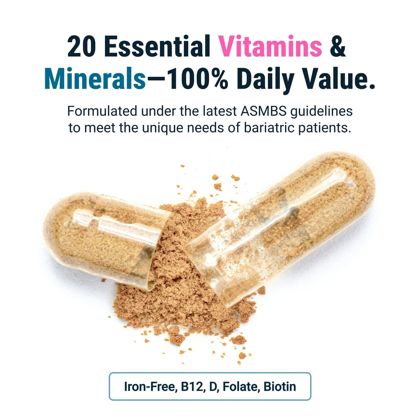 BariatricPal Multivitamin ONE 1 per Day! Bariatric Multivitamin Capsule Iron Free | Easy to Swallow Capsule | - dailyvitalstore